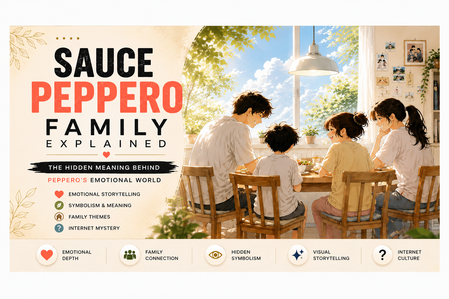 Sauce Pepper0 Family explained with emotional anime-style family illustration and hidden meaning