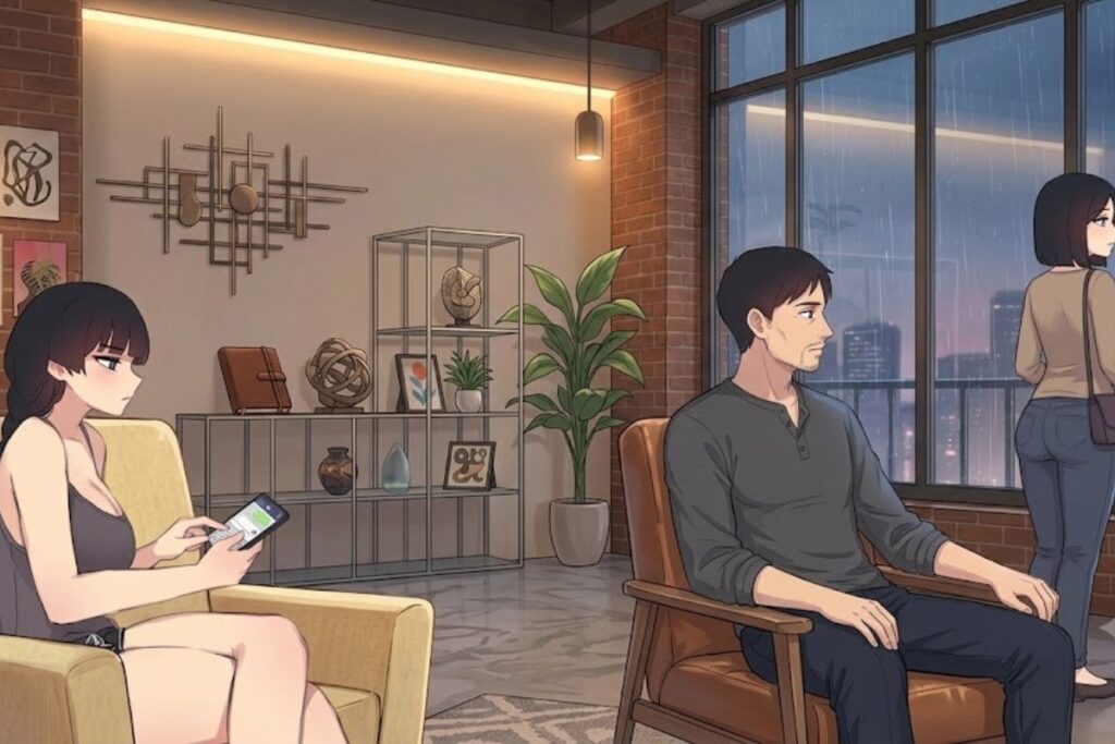 Pepper0 Nozomi's family in a cozy loft apartment during a rainy night, showcasing a secure and family-friendly narrative environment relevant to pepper0 rule 34 community guidelines.