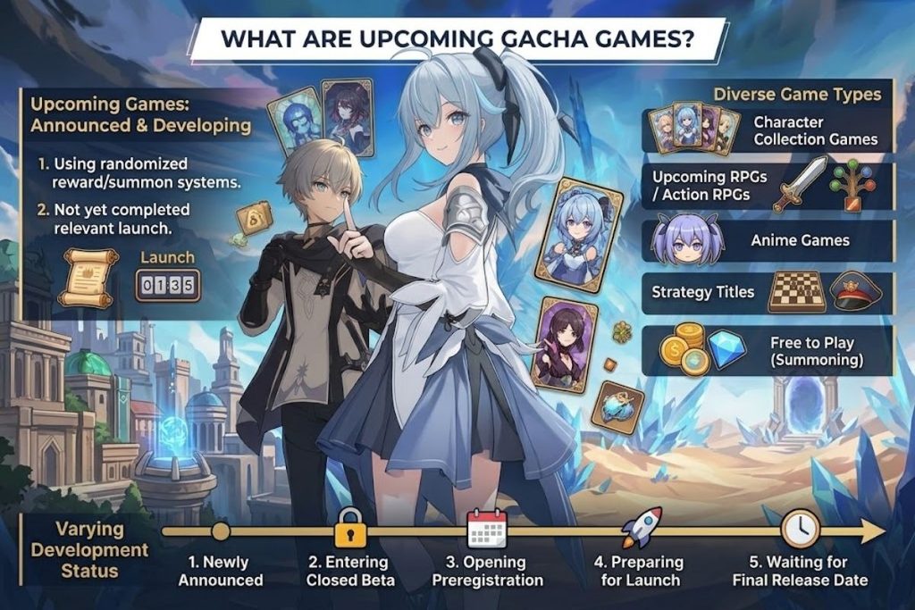 Upcoming gacha games and new RPG releases.