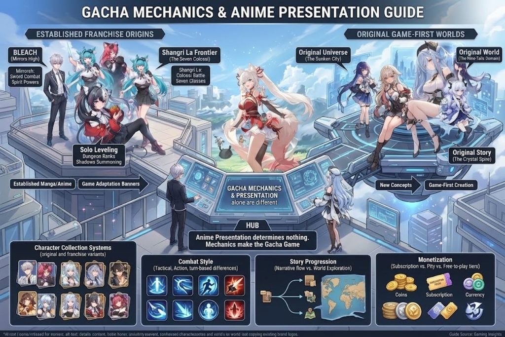 Upcoming anime gacha games and character collection.