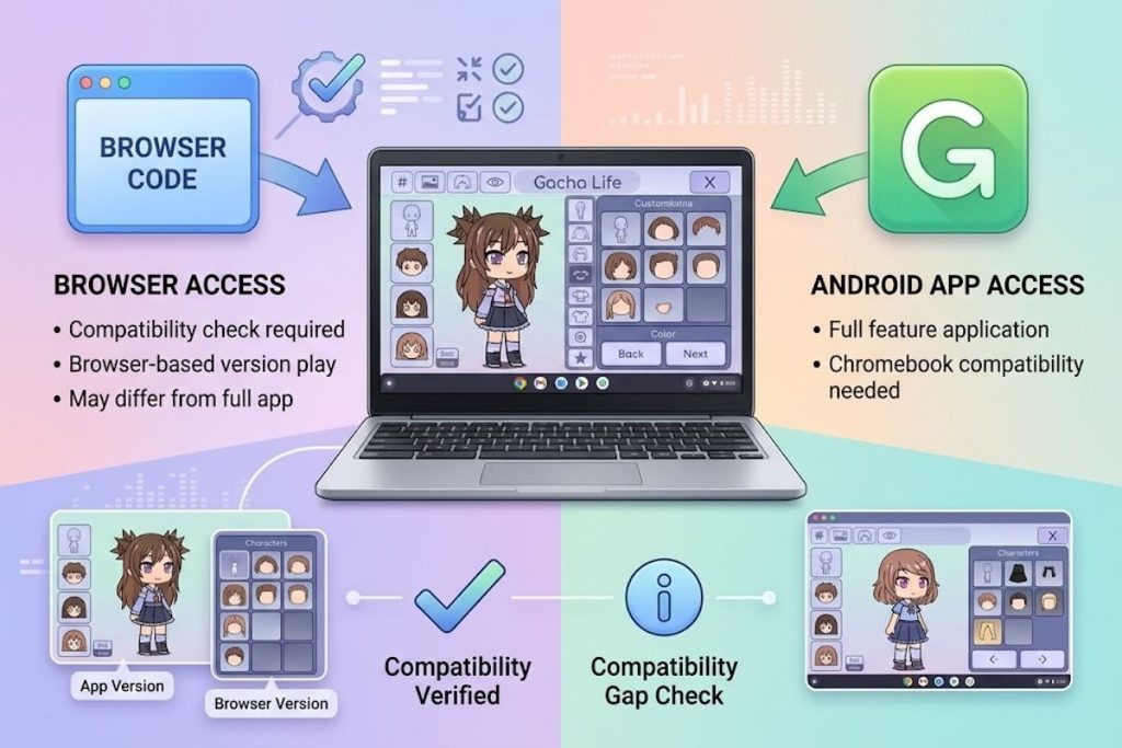 Gacha Life Chromebook compatibility and access methods.