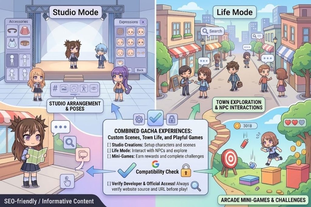 Gacha Life Life Mode Studio Mode and mini games.