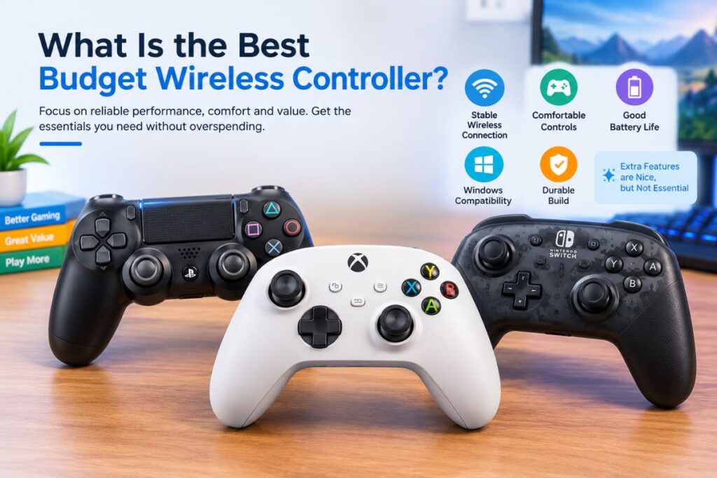 Budget wireless controllers with reliable connectivity comfort battery life and Windows compatibility.