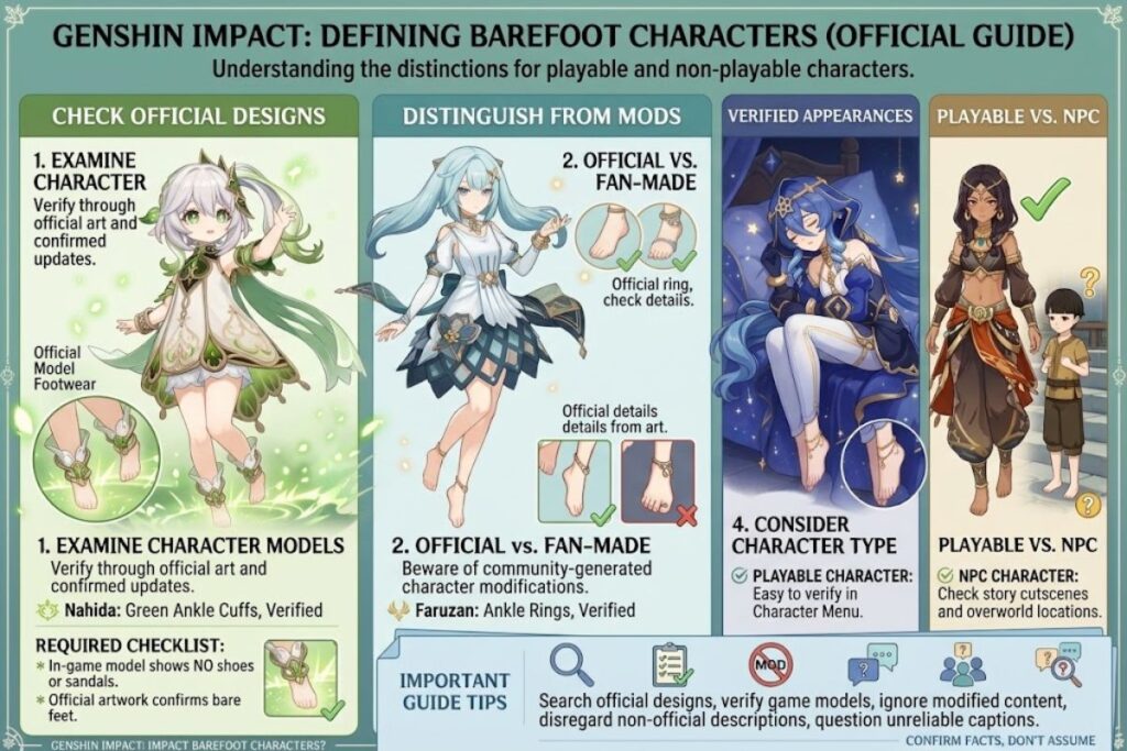 Genshin Impact Barefoot Characters.
