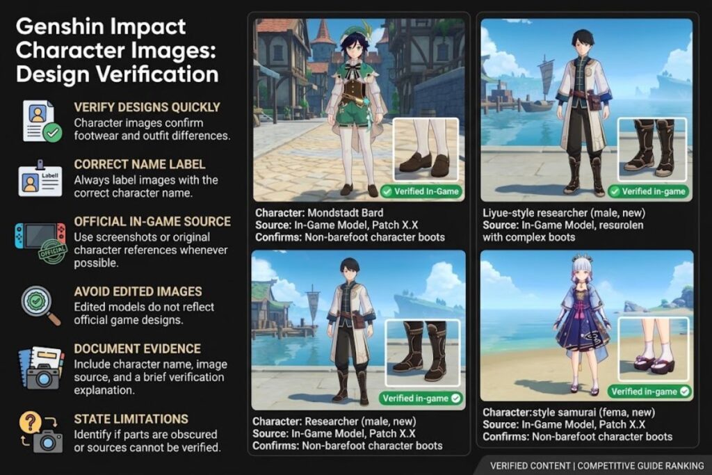 Genshin Impact Barefoot Characters: